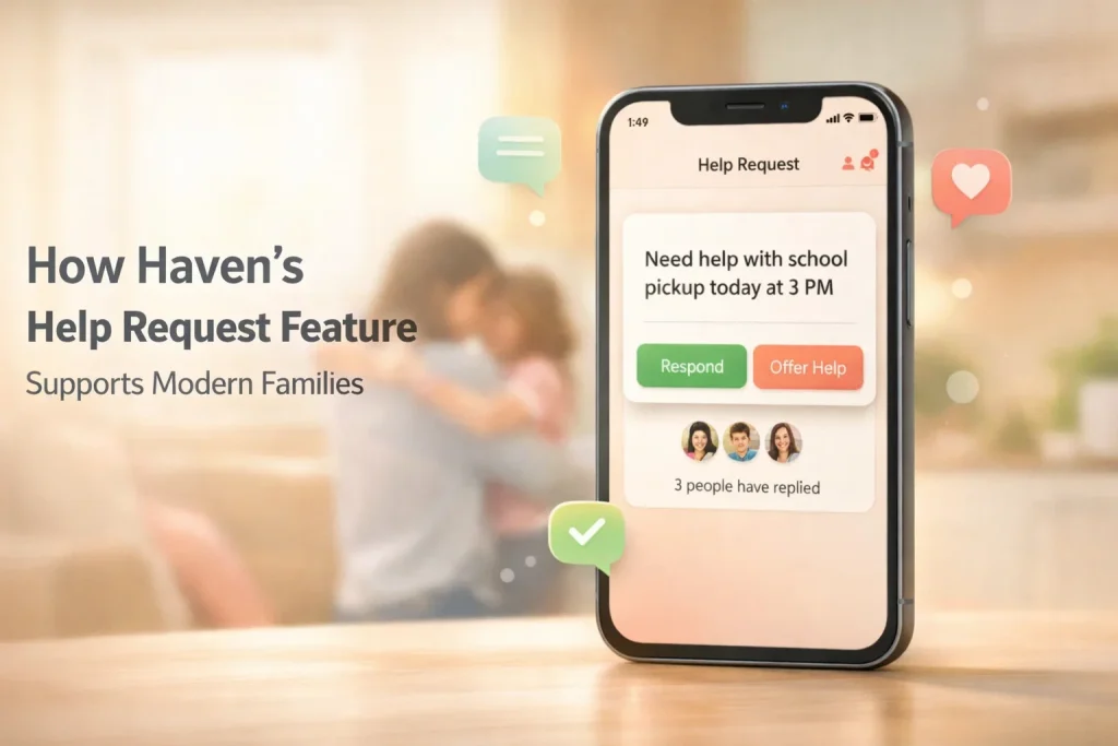 Haven app help request feature interface
