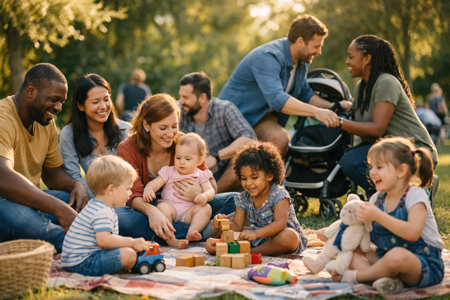 group of parents in a parenting village, which shows why it takes village to raise a child